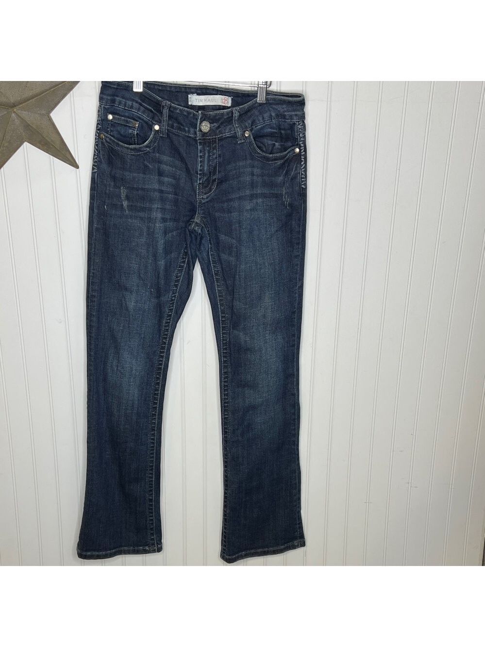 Tin Haul Women's Deep Blue Boot Cut Jeans